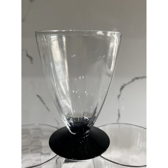 Set of 4 Bryce 8oz Water Glass MONTEREY-CLEAR-BLACK BASE - Picture 4 of 8